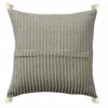 Homezia 18" X 18" Navy And Ivory 100% Cotton Striped Zippered Pillow