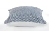 Homezia 18" X 18" Navy And White 100% Cotton Geometric Zippered Pillow