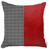 Homezia 18" X 18" Red Houndstooth Zippered Handmade Polyester Throw Pillow Cover