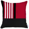 Homezia 18" X 18" Red Striped Zippered Handmade Polyester Throw Pillow Cover