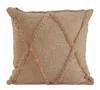 Homezia 18" X 18" Taupe And Brown 100% Cotton Geometric Zippered Pillow