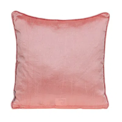 Homezia 18" X 18" Taupe And Purple Zippered 100% Cotton Throw Pillow With Embroidery