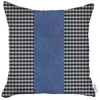 Homezia 18" X 18" White And Blue Houndstooth Zippered Handmade Polyester Throw Pillow Cover