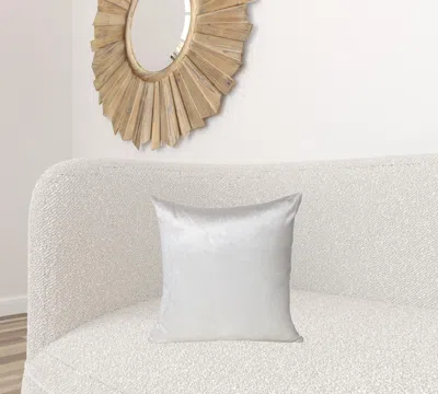 Homezia 18" X 18" White Cotton Zippered Pillow