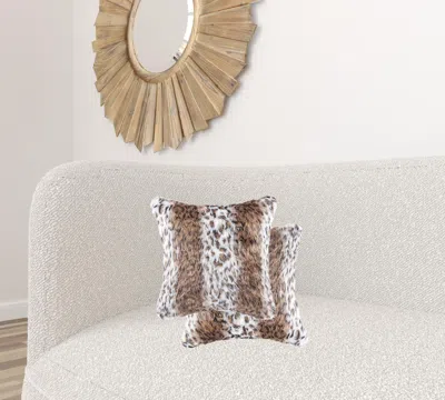 Homezia 18" X 18" X 5" Acrylic Plush Polyester Polyfill Lynx 2 Pack Pillow