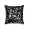 Homezia 18" X 18" X 5" Black And Silver Torino Kobe Cowhide Pillow