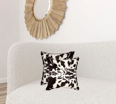 Homezia 18" X 18" X 5" Brownsville Chocolate And White Faux Pillow 2 Pack