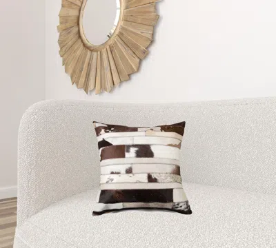Homezia 18" X 18" X 5" Chocolate And Natural Pillow