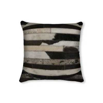 Homezia 18" X 18" X 5" Modern Tricolor Torino Kobe Cowhide Pillow