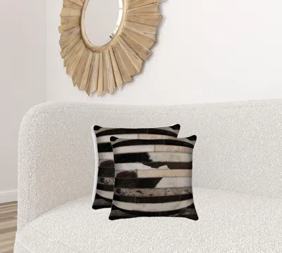 Homezia 18" X 18" X 5" Tricolor Pillow 2 Pack