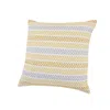 Homezia 18" X 18" Yellow And White Chevron Cotton Zippered Pillow