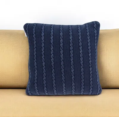 Homezia 18" X 5" X 18" Transitional Blue Pillow Cover With Poly Insert