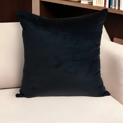 Homezia 18" X 7" X 18" Transitional Black Solid Pillow Cover With Poly Insert