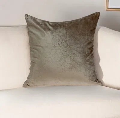 Homezia 18" X 7" X 18" Transitional Taupe Solid Pillow Cover With Poly Insert In Brown