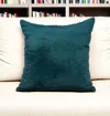 Homezia 18" X 7" X 18" Transitional Teal Solid Pillow Cover With Poly Insert