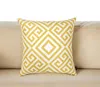 Homezia 18" Yellow And White Greek Key Throw Pillow Cover