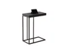 Homezia 18.25" X 10.25" X 25.25" Cappuccino Particle Board Metal Accent Table