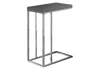 Homezia 18.25" X 10.25" X 25.25" Grey Particle Board Metal Accent Table