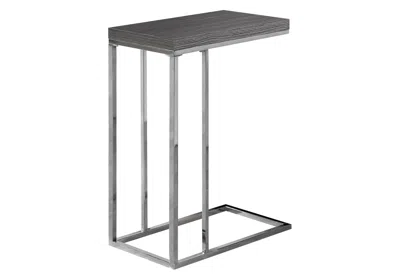 Homezia 18.25" X 10.25" X 25.25" Grey Particle Board Metal Accent Table In Gray
