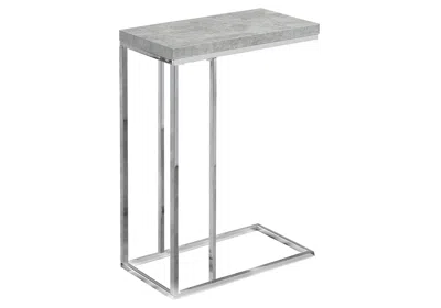 Homezia 18.25" X 10.25" X 25.25" Grey Particle Board Metal Accent Table In Gray