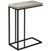 Homezia 18.25" X 10.25" X 25.25" Greyblack Particle Board Metal Accent Table