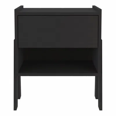 Homezia 18.89" Rectangular One Drawer With Manufactured Wood Top In Black