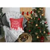 Homezia 18"x18" Red Printed Christmas Decorative Throw Pillow Cover
