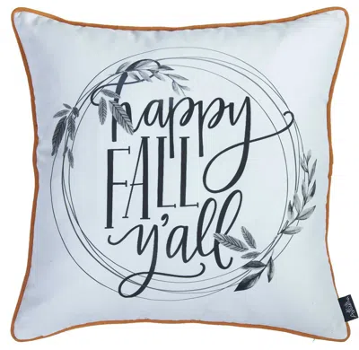 Homezia 18"x18" Thanksgiving Quote Printed Decorative Throw Pillow Cover In Neutral