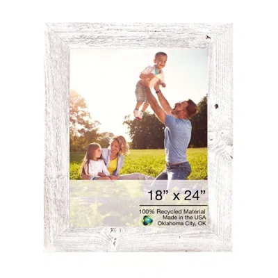 Homezia 18x24 Rustic White Washed Picture Frame With Plexiglass Holder