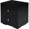 Homezia 19" Black Two Drawer Nightstand