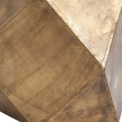 Homezia 19" Brass Brass Square End Table