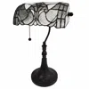 Homezia 19" Dark Brown Candlestick Table Lamp With White Shade