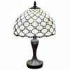 Homezia 19" Dark Brown Metal Candlestick Table Lamp With White Dome Shade