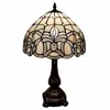 Homezia 19" Dark Brown Metal Candlestick Table Lamp With White Dome Shade