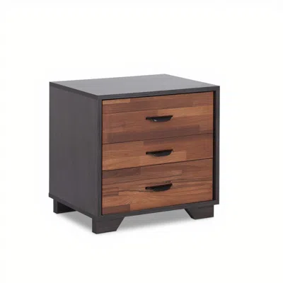 Homezia 19" Espresso Three Drawers Nightstand