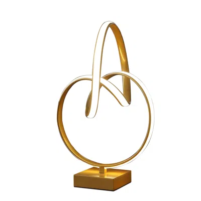 Homezia 19" Gold Metal Abstract Geo Led Table Lamp