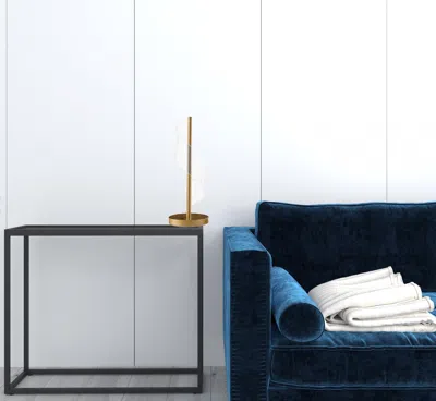 Homezia 19" Gold Modern Swirl Metal And Acrylic Led Table Lamp In Blue