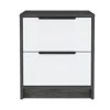 Homezia 19" Gray Two Drawer Faux Wood Nightstand