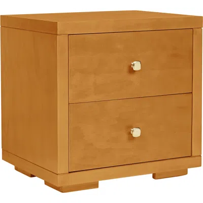 Homezia 19" Oak Two Drawer Nightstand