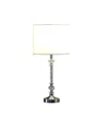 Homezia 19" Silver Table Lamp With White Drum Shade
