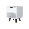 Homezia 19" White One Drawer Faux Wood Nightstand