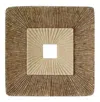 Homezia 19" X 19" X 2.5" Brown Concave Square Double Layer Ribbed Wall Plaque