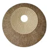 Homezia 19" X 19" X 2.5" Brown Round Double Layer Ribbed Wall Plaque