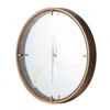 Homezia 2" Round Gold Wood Analog Wall Clock