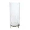 Homezia 2" Silver Flameless Tabletop Hurricane Candle Holder