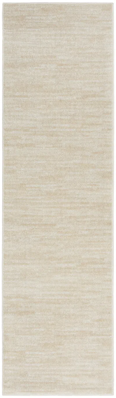 Homezia 2' X 6' Ivory And Beige Non Skid Indoor Outdoor Runner Rug In Neutral