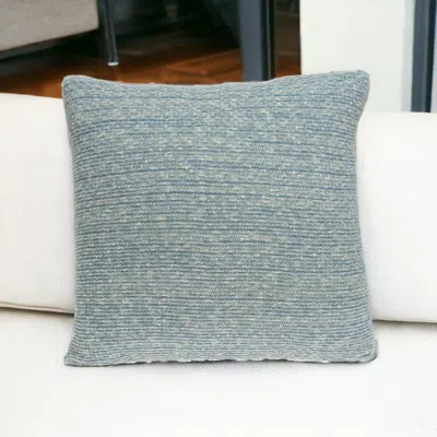 Homezia 20" Aqua Teal Woven Cotton Blend Throw Pillow