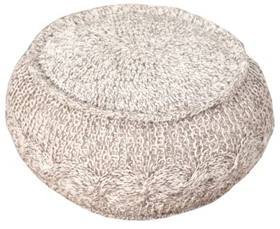 Homezia 20" Beige 100% Cotton Ottoman