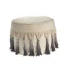 Homezia 20" Beige 100% Cotton Ottoman