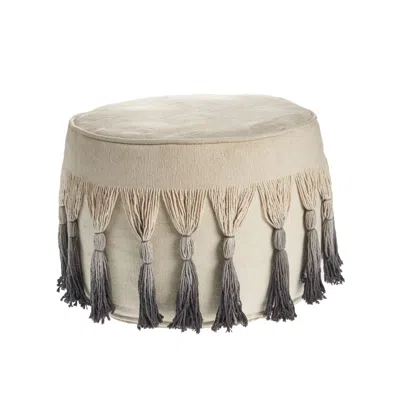 Homezia 20" Beige 100% Cotton Ottoman